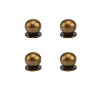 RZDEAL Lot de 4 petites poignées rondes en laiton massif de 19 mm de diamètre pour placard, tiroir, moderne et minimaliste (bronze antique)