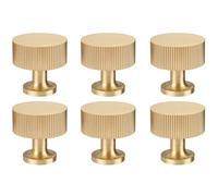 RZDEAL Lot de 6 poignées de placard en laiton massif, poignées de tiroir modernes dorées (25 mm x 25 mm), finition laiton brossé