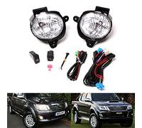 RZG 2x pare-chocs avant brouillard spot Conduite Interrupteur kit d'ampoules Lumière de brume compatible avec 2012-2015 Hilux Vigo Pickup MK VII Série II