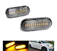 RZG Lot de 2 clignotants latéraux à LED ambre Voyant latéral lumière latérale Compatible avec C-Max DM2 Fiesta V Focus II Fusion Galaxy Voiture