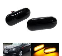 RZG Lot de 2 clignotants latéraux noirs à LED pour Alhambra Altea Arosa Exeo Ibiza Leon Toledo Mii Citigo