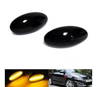 RZG Lot de 2 clignotants latéraux noirs à LED pour Alto Baleno Celerio Grand Vitara Ignis SX4 Swift Vitara Sedici Agila B II