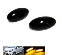 RZG Lot de 2 clignotants latéraux noirs à LED pour Aygo 13-24 ProAce Verso 18-23 ProAce City 07-16 Scudo 19+ Combo E Vivaro C Zafira Life