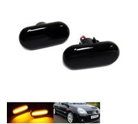 RZG Lot de 2 clignotants latéraux noirs à LED pour Clio I II Espace III Kangoo I II Megane I Master II Trafic II Twingo Fortwo 453