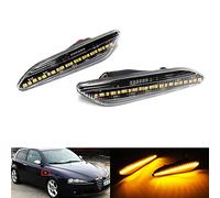 RZG Lot de 2 clignotants latéraux transparents à LED pour AR 147 937 1997-2006 AR 156 932 Delta 844 Tipo 356 Ypsilon 846
