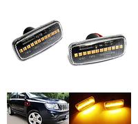 RZG Lot de 2 clignotants latéraux transparents à LED pour Cherokee Liberty KK Commander Compass Grand Cherokee III IV Patriot Caliber Nitro