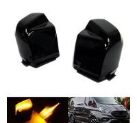 RZG Lot de 2 clignotants LED noirs fumés pour rétroviseur latéral pour Transit Custom Tourneo Custom 2012-2023