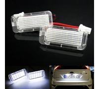 RZG Lot de 2 éclairages de plaque d'immatriculation LED Canbus pour EcoSport Fiesta Focus Galaxy C-Max Kuga Mondeo Transit Tourneo XF XJ Blanc