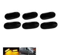 RZG Lot de 6 réflecteurs LED noirs fumés Feu de position latéral Compatible avec MB Sprinter 906 907 910 Crafter 2E 2014-2022