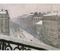 RZHRHJES Abstrait Image sur Toile Graffiti Art Mural Peinture sur Toile Nordique Boulevard Haussmann sous la neige de Gustave Caillebotte Affiches d'Art Pour la Décoration Murale 60x90cm