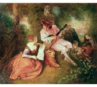 RZHRHJES Abstrait Image sur Toile Graffiti Art Mural Peinture sur Toile Nordique la balance de l'amour de Jean Antoine Watteau Affiches d'Art Pour la Décoration Murale 60x90cm