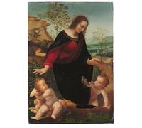 RZHRHJES Abstrait Image sur Toile Graffiti Art Mural Peinture sur Toile Nordique La Dame et l'Enfant avec l'Enfant Saint Jean Baptiste de Léonard de Vinci Pour la Décoration Murale 60x90cm