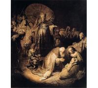 RZHRHJES Abstrait Image sur Toile Graffiti Art Mural Peinture sur Toile Nordique l'Adoration des Mages de Rembrandt Van Rijn Affiches d'Art Pour la Décoration Murale 60x90cm