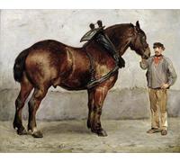 RZHRHJES Abstrait Image sur Toile Graffiti Art Mural Peinture sur Toile Nordique le cheval de trait d'Otto Bache Affiches d'Art Pour la Décoration Murale 60x90cm