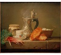 RZHRHJES Abstrait Image sur Toile Graffiti Art Mural Peinture sur Toile Nordique Nature morte à la cruche d'argent d'Anne Vallayer Coster Affiches d'Art Pour la Décoration Murale 60x90cm