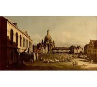 RZHRHJES Abstrait Image sur Toile Graffiti Art Mural Peinture sur Toile Nordique Nouveau marché à Dresde par Bernardo Bellotto Affiches d'Art Pour la Décoration Murale 60x90cm