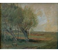 RZHRHJES Abstrait Image sur Toile Graffiti Art Mural Peinture sur Toile Nordique Paysage avec pâturages de Max Liebermann Affiches d'Art Pour la Décoration Murale 60x90cm