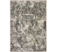 RZHRHJES Abstrait Image sur Toile Graffiti Art Mural Peinture sur Toile Nordique Révélation de Saint Jean Sept Anges avec Trompettes par Albrecht Dürer Affiches d'Art Pour la Décoration Murale 60x90cm
