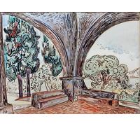 RZHRHJES Abstrait Image sur Toile Graffiti Art Mural Peinture sur Toile Nordique Saint-tropez la Chapelle Sainte-anne de Paul Signac Affiches d'Art Pour la Décoration Murale 60x90cm