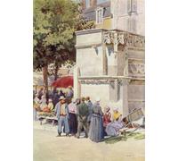 RZHRHJES Abstrait Tableau Peinture sur Toile Portrait Blois la fontaine de Louis Xii sur la place du marché par Alexander Henry Hallam Murray Pour la Décoration Murale 60x90cm