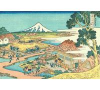 RZHRHJES Affiche Decoration Murale le Fuji vu de la plantation de thé de Katakura dans la province de Suruga par Katsushika Hokusai Pour la Décoration de la Chambre à Coucher 60x90cm
