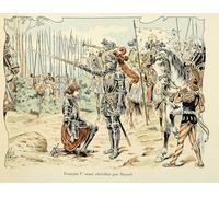RZHRHJES Affiche Decoration Murale Tableau Imprimé sur Toile Illustration tirée du livre Histoire du chevalier Bayard de Paul De Semant Pour la Décoration de la Chambre à Coucher 60x90cm