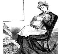 RZHRHJES Affiche Decoration Murale une mère câlinant son enfant alors qu'elle était assise sur une chaise berçante par Mary Ellen Edwards Pour la Décoration de la Chambre à Coucher 60x90cm
