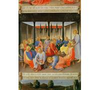 RZHRHJES Graffiti Art Mural Peinture sur Toile Nordique le lavement des pieds, détail de trois trésors d'argent de la Santissima Annunziata de Fra Angelico Pour la Décoration Murale 60x90cm