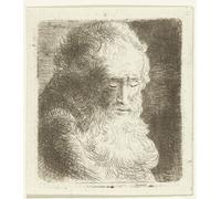 RZHRHJES Graffiti Art Mural Peinture sur Toile Nordique Vieil homme à la barbe tournée vers le bas : De trois quarts à droite de Ernst Willem Jan Bagelaar Pour la Décoration Murale 60x90cm