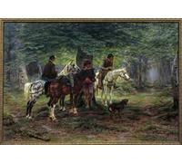 RZHRHJES Image sur Toile Impression Peinture Minimaliste Peinture Cavaliers surpris par Rosa Bonheur Art Imprimé Image Pour les Décorations pour la Maison 60x90cm