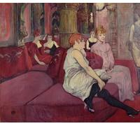 RZHRHJES Image sur Toile Impression Peinture Minimaliste Peinture dans le Salon de la rue des Moulins d'Henri De Toulouse Lautrec Art Imprimé Image Pour les Décorations pour la Maison 60x90cm