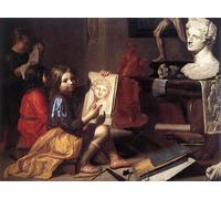 RZHRHJES Image sur Toile Impression Peinture Minimaliste Peinture l'atelier de l'artiste par Jacob Van Oost l'Ancien Art Imprimé Image Pour les Décorations pour la Maison 60x90cm