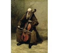 RZHRHJES Image sur Toile Impression Peinture Minimaliste Peinture le Moine de Jean Baptiste Camille Corot Art Imprimé Image Pour les Décorations pour la Maison 60x90cm