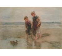 RZHRHJES Image sur Toile Impression Peinture Minimaliste Peinture Naviguer sur le bateau de Jozef Israëls Art Imprimé Image Pour les Décorations pour la Maison 60x90cm