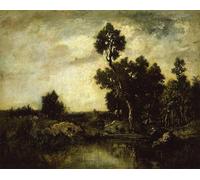 RZHRHJES Image sur Toile Impression Peinture Minimaliste Peinture Paysage par Pierre Etienne Théodore Rousseau Art Imprimé Image Pour les Décorations pour la Maison 60x90cm