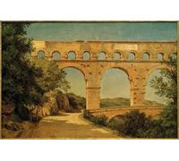 RZHRHJES Image sur Toile Impression Peinture Minimaliste Peinture Pont du Gard près de Nîmes par Carl Morgenstern Art Imprimé Image Pour les Décorations pour la Maison 60x90cm