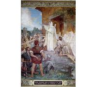 RZHRHJES Image sur Toile Impression Peinture Minimaliste Peinture Sainte Geneviève calmant les Parisiens à l'approche d'Attila par Jules Elie Delaunay Pour les Décorations pour la Maison 60x90cm