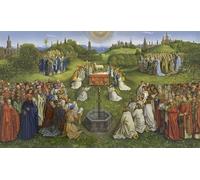 RZHRHJES Murales sur Toile Affiche Decoration Murale Tableau Imprimé sur Toile Adoration de l'Agneau mystique de Jan Van Eyck Affiche Décorative Pour la Décoration de la Chambre à Coucher 60x90cm