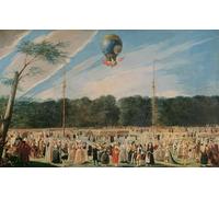 RZHRHJES Murales sur Toile Affiche Decoration Murale Tableau Imprimé sur Toile l'Ascension de la montgolfière à Aranjuez par Antonio Carnicero Pour la Décoration de la Chambre à Coucher 60x90cm