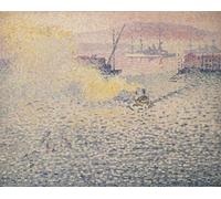 RZHRHJES Murales sur Toile Affiche Decoration Murale Tableau Imprimé sur Toile Toulon Matin d'hiver Toulon Matin d'hiver par Henri Edmond Cross Pour la Décoration de la Chambre à Coucher 60x90cm