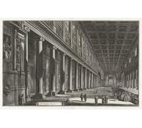 RZHRHJES Murales sur Toile Affiche Decoration Murale Tableau Imprimé sur Toile Veduta Internaa Basilica Di S Maria Maggiore par Battista Piranesi Pour la Décoration de la Chambre à Coucher 60x90cm
