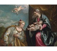 RZHRHJES Peinture Poster Peinture sur Toile d'Art Abstrait Tableau Allégorie de la Cité de l'Adoration de la Dame et de l'Enfant de Véronèse Pour les Décorations pour la Maison 60x90cm