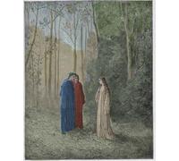 RZHRHJES Peinture Poster Peinture sur Toile d'Art Abstrait Tableau Dante parle avec Pia De Tolomei de Gustave Doré Tableaux sur Toile Pour les Décorations pour la Maison 60x90cm