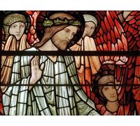 RZHRHJES Peinture Poster Peinture sur Toile d'Art Abstrait Tableau Détail de la fenêtre du Jugement dernier Christ en majesté par Edward Burne Jones Pour les Décorations pour la Maison 60x90cm