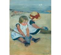 RZHRHJES Peinture Poster Peinture sur Toile d'Art Abstrait Tableau Enfants jouant sur la plage par Mary Cassatt Tableaux sur Toile Pour les Décorations pour la Maison 60x90cm