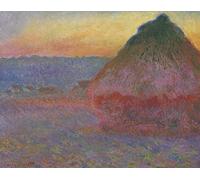 RZHRHJES Peinture Poster Peinture sur Toile d'Art Abstrait Tableau Grainstack in the Sunlightnfrancais Meulen par Claude Monet Tableaux sur Toile Pour les Décorations pour la Maison 60x90cm