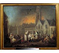 RZHRHJES Peinture Poster Peinture sur Toile d'Art Abstrait Tableau Guerres révolutionnaires Siège de Lille par François Louis Watteau Tableaux sur Toile Pour les Décorations pour la Maison 60x90cm