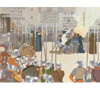 RZHRHJES Peinture Poster Peinture sur Toile d'Art Abstrait Tableau Jeanne d'Arc au bûcher Illustration de jeanne arc par Louis Maurice Boutet De Monvel Pour les Décorations pour la Maison 60x90cm