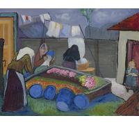 RZHRHJES Peinture Poster Peinture sur Toile d'Art Abstrait Tableau Lavandières de Marianne Von Werefkin Tableaux sur Toile Pour les Décorations pour la Maison 60x90cm