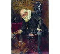 RZHRHJES Peinture Poster Peinture sur Toile d'Art Abstrait Tableau le chevalier avare de Konstantin Yegorovich Makovsky Tableaux sur Toile Pour les Décorations pour la Maison 60x90cm
